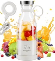 Portable Rechargeable 6 Blade Bottle Shape Mini Juicer